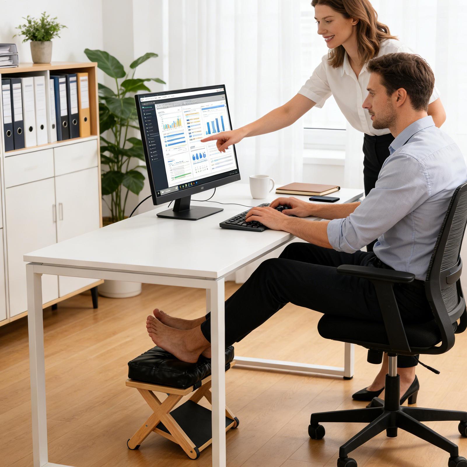 Footrest Under Desk - Descanso para Pés de Madeira em