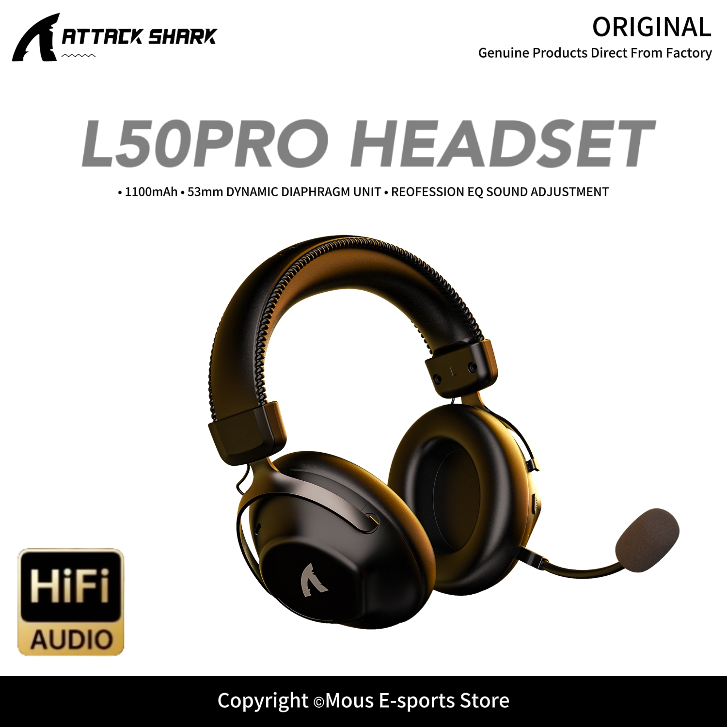 Esports Gaming Gear - Fone de Ouvido Sem Fio Tri-Modo