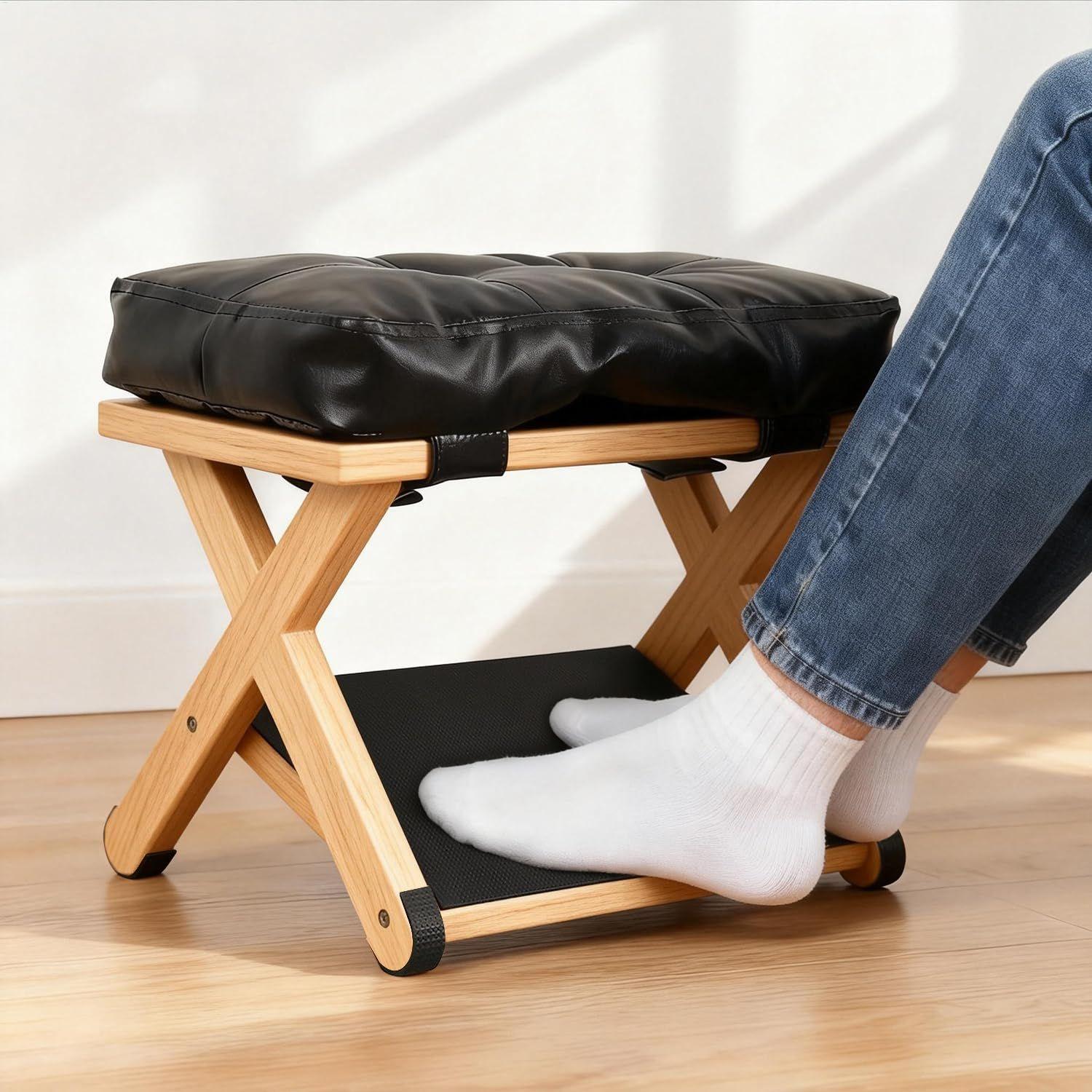 Descanso para os Pés de Madeir - Footrest Under Desk avaliação e preço